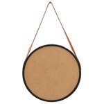 vidaXL Miroir mural avec sangle 50 cm Noir