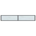 vidaXL Table console Marbre blanc 220x35x75 5 cm Verre trempé
