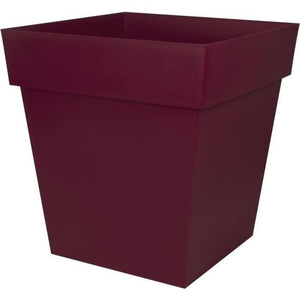 Pot de Fleur Carré 50 cm - Volume 87 L - 49 5 x 49 5 x 52 5 cm - Rouge bourgogne