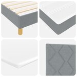 vidaXL Lit à Ressorts avec Matelas Gris clair 100x200 cm Tissu