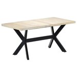 vidaXL Table à manger Blanc 160x80x75 cm Bois de manguier massif