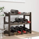 vidaXL Casier à bouteilles pour 12 bouteilles noir bois pin solide
