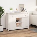 vidaXL Buffet Blanc 100x35x74 5 cm Bois massif de pin