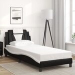 vidaXL Cadre de lit sans matelas noir et blanc 90x200 cm similicuir