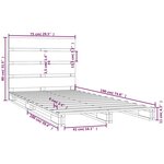 vidaXL Cadre de lit sans matelas noir 75x190 cm bois de pin massif