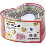 Lot de 12 boîtes cadeau 'coeur' empilables  tailles/couleurs assorties x 2 folia
