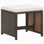 vidaXL Ensemble à manger de jardin et coussins 9 Pièces Poly rotin Marron