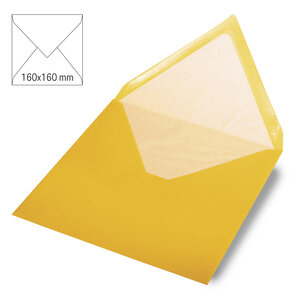 Enveloppe carrée  uni  FSC Mix Credit  jaune soleil  160x160mm  90g / m²  5 pces