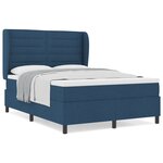 Lit à ressort vidaXL avec matelas Bleu 140x200 cm Tissu