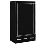 vidaXL Garde-robe Noir 87 x 49 x 159 cm Tissu