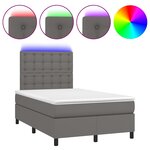 vidaXL Sommier à lattes de lit matelas LED gris 120x190 cm similicuir