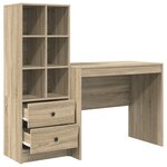 vidaXL Bureau avec rangement Chêne Sonoma Bois d'ingénierie