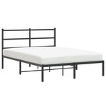 vidaXL Cadre de lit métal avec tête de lit noir 140x190 cm