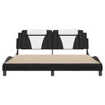 vidaXL Cadre de lit avec lumières LED noir blanc 180x200 cm similicuir