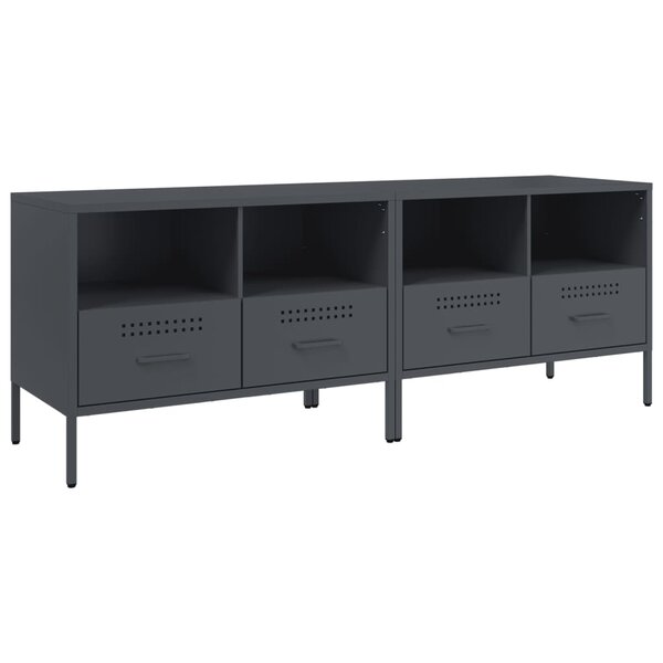 vidaXL Meubles TV 2 Pièces anthracite 68x39x50 5 cm acier laminé à froid
