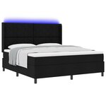 vidaXL Lit à Ressorts avec Matelas & LED Noir 180x200 cm Tissu