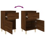 vidaXL Table de chevet chêne marron 40x35x70 cm