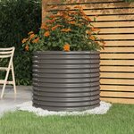 vidaXL Jardinière de jardin Acier enduit de poudre 80x80x68 cm Gris