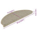 vidaXL Tapis d'escalier autocollants aspect sisal 15 Pièces 65x21x4 cm