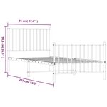 vidaXL Cadre de lit métal sans matelas avec pied de lit noir 90x200 cm