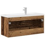 vidaXL Meuble sous lavabo de salle de bain avec lavabo intégré vieux bois
