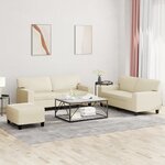 vidaXL Ensemble de canapés 3 Pièces crème similicuir