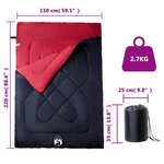 vidaXL Sac de couchage double et oreillers adultes camping 3-4 saisons