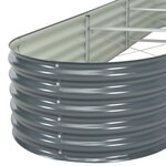 vidaXL Lit surélevé de jardin 320x80x44 cm Acier galvanisé Gris