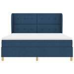 Lit à ressorts tapissé bleu vidaXL avec matelas 180x200 cm
