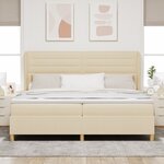 vidaXL Matelas avec cadre crème 200x200 cm tissu