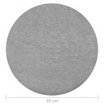 vidaXL Gazon artificiel avec picots Dia.95 cm Gris Rond