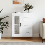 vidaXL Buffet Blanc brillant 69 5x34x90 cm Bois d'ingénierie