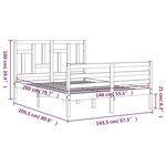 vidaXL Cadre de lit sans matelas blanc 140x200 cm bois massif