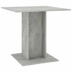 vidaXL Table à manger Gris béton 80x80x75 cm bois d'ingénierie