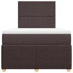 vidaXL Sommier à lattes de lit et matelas marron foncé 120x190cm tissu
