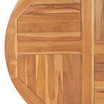 vidaXL Dessus de table Bois de teck solide Rond 2 5 cm 90 cm