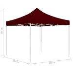 vidaXL Tente de réception pliable Aluminium 3 x 3 m Bordeaux