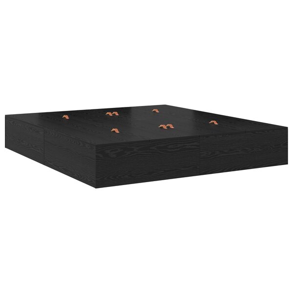 vidaXL Cadre de lit de rangement Chêne noir 200x200 cm