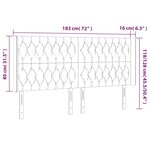 vidaXL Tête de lit avec oreilles Crème 183x16x118/128 cm Tissu