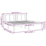 vidaXL Cadre de lit sans matelas marron miel 200x200cm bois pin massif