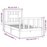 vidaXL Cadre de lit sans matelas blanc bois de pin massif 90x200 cm