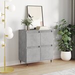 vidaXL Buffet Gris béton 60x35x70 cm Bois d'ingénierie