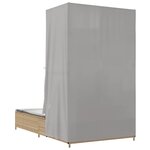 vidaXL Chaise longue double avec toit et rideaux beige résine tressée