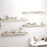 vidaXL Étagères murales flottantes 4 Pièces chêne 120x23 5x3 8 cm MDF