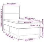 vidaXL Sommier à lattes de lit et matelas Gris foncé 80x200 cm Velours