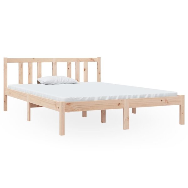 vidaXL Cadre de lit bois massif 135x190 cm double