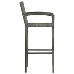 vidaXL Tabourets de bar lot de 4 gris résine tressée