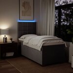 vidaXL Sommier à lattes de lit avec matelas Taupe 90x190 cm Tissu