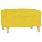vidaXL Canapé à 3 places avec repose-pieds Jaune clair 180 cm Tissu
