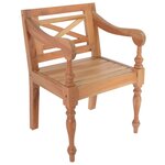 vidaXL Chaises Batavia lot de 2 marron clair bois d'acajou solide